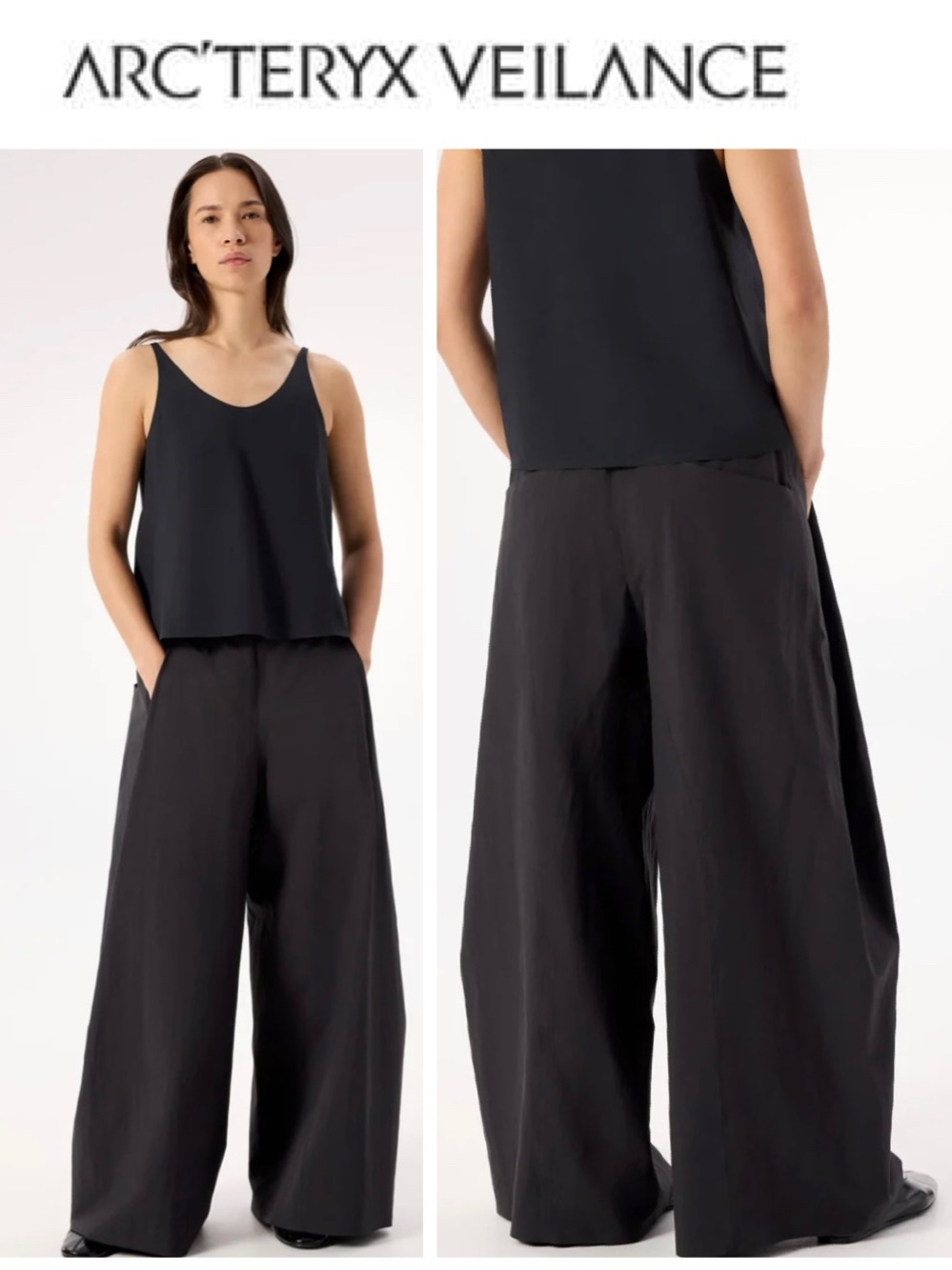 NWOT Arc'teryx Veilance Carbene Black Wide-Leg Technical Pants